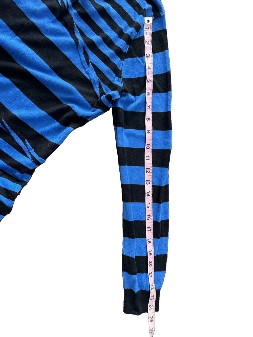 NWT Michael Kors Women’s Blue and Black Striped Crewneck  Lightweight Sweater M